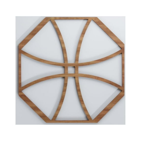 Ekena Millwork 15 3/8"W x 15 3/8"H x 3/8"T Medium Haswell Decorative Fretwork Wood Wall Panels, Walnut