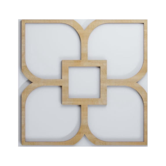 Ekena Millwork 15 3/8"W x 15 3/8"H x 3/8"T Medium Olivia Decorative Fretwork Wood Wall Panels, Birch