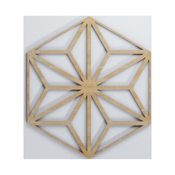 Ekena Millwork 15 3/8"W x 17 3/4"H x 3/8"T Medium Hampton Decorative Fretwork Wood Wall Panels, Hickory
