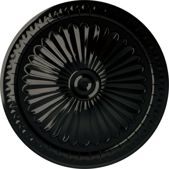 Ekena Millwork 15"OD x 1 3/4"P Alexa Ceiling Medallion (Fits Canopies up to 3"), Hand-Painted Black Pearl