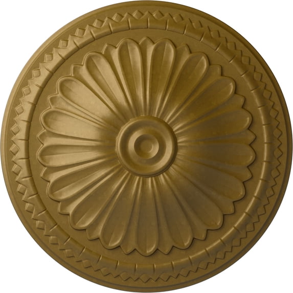 Ekena Millwork 15"OD x 1 3/4"P Alexa Ceiling Medallion (Fits Canopies up to 3"), Hand-Painted Gold