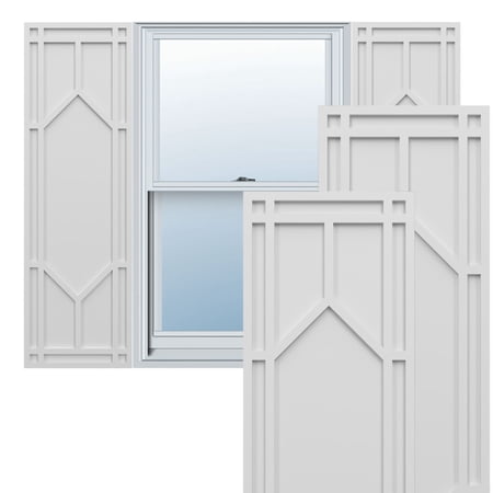 Ekena Millwork 15"W x 27"H True Fit PVC Shaker Fixed Mount Shutters, White (Per Pair - Hardware Not Included)