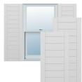 thumbnail image 1 of Ekena Millwork 15"W x 34"H True Fit PVC Horizontal Slat Framed Modern Style Fixed Mount Shutters, White (Per Pair - Hardware Not Included), 1 of 9