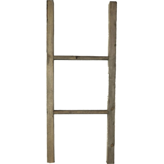 Ekena Millwork 15"W x 36"H x 3 1/2"D Vintage Farmhouse 2 Rung Ladder, Barnwood Decor Collection, Pebble Grey