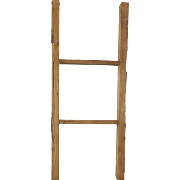 Ekena Millwork 15"W x 36"H x 3 1/2"D Vintage Farmhouse 2 Rung Ladder, Barnwood Decor Collection, Weathered Brown