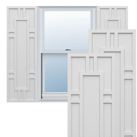 Ekena Millwork 15"W x 37"H True Fit PVC Hastings Fixed Mount Shutters, White (Per Pair - Hardware Not Included)