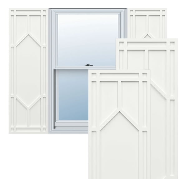 Ekena Millwork 15"W x 38"H True Fit PVC Shaker Fixed Mount Shutters, Unfinished (Per Pair - Hardware Not Included)