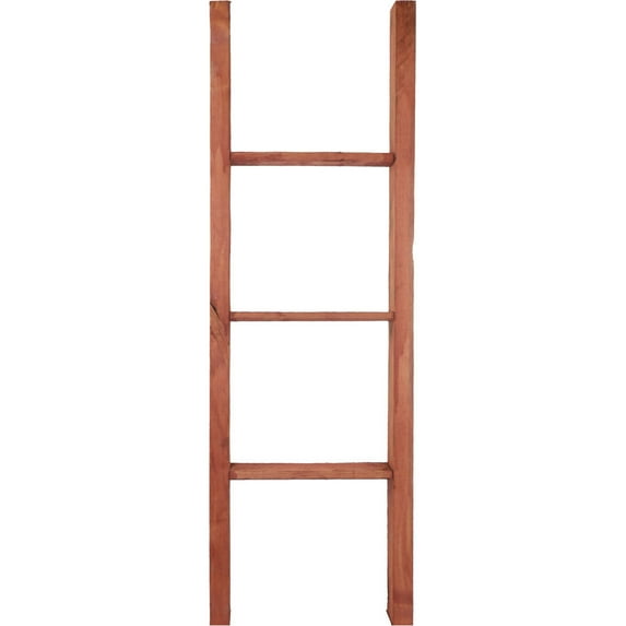 Ekena Millwork 15"W x 48"H x 3 1/2"D Vintage Farmhouse 3 Rung Ladder, Barnwood Decor Collection, Salvaged Red