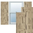 thumbnail image 1 of Ekena Millwork 15"W x 58"H Rustic Two Equal Panel Flat Panel Pecky Cypress Faux Wood Shutters (Per Pair), Primed Tan, 1 of 11