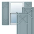 thumbnail image 1 of Ekena Millwork 15"W x 58"H True Fit PVC Bungalow Fixed Mount Shutters, Peaceful Blue (Per Pair - Hardware Not Included), 1 of 7