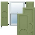 thumbnail image 1 of Ekena Millwork 15"W x 60"H EnduraCore Composite Center Circle Arts & Crafts Shutters, Moss Green (Per Pair - Hardware Not Included), 1 of 5