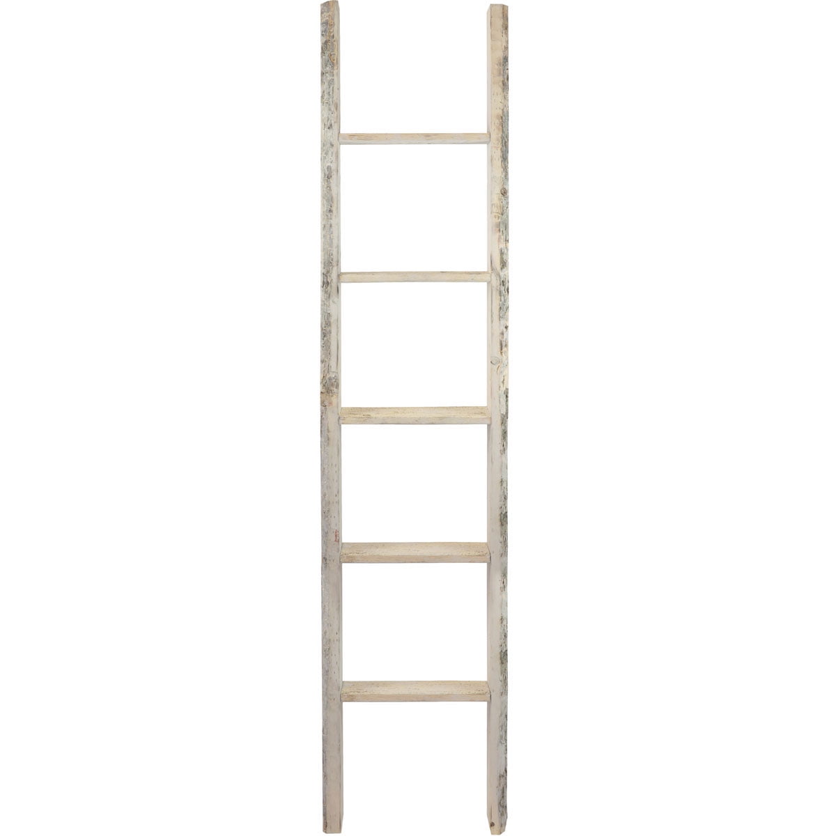 Ekena Millwork 15"W x 72"H x 3 1/2"D Vintage Farmhouse 5 Rung Ladder, Barnwood Decor Collection, Chalk Dust White