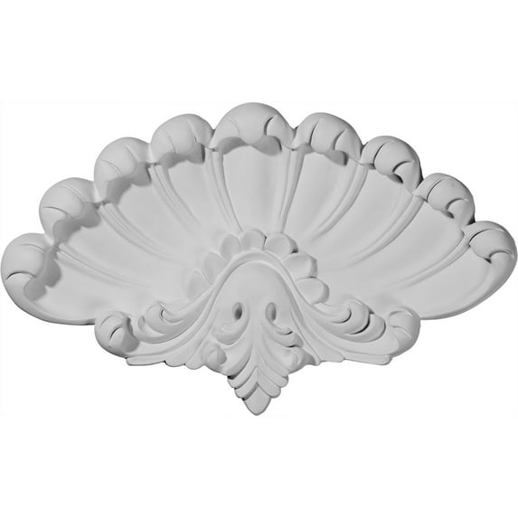 Ekena Millwork 15"W x 9 1/4"H x 1 1/8"P Sea Shell Center Onlay