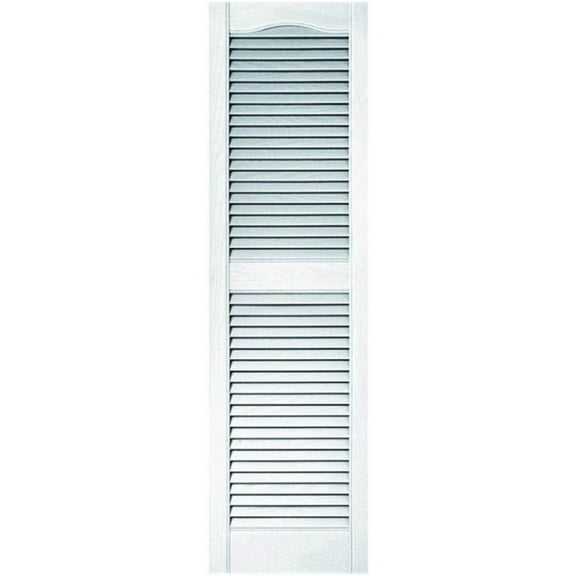 Ekena Millwork 15 in. Vinyl Louvered Shutters in White - Set of 2 14.5 in. W x 1 in. D x 51.75 in. H 5.6 lbs.