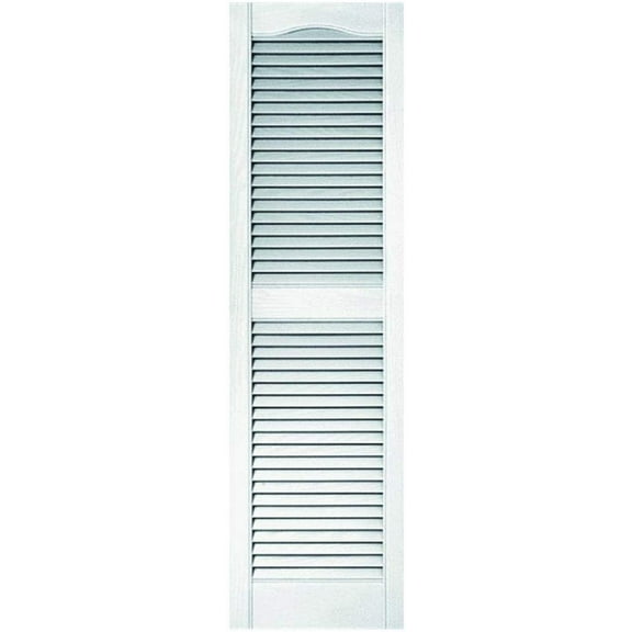 Ekena Millwork 15 in. Vinyl Louvered Shutters in White - Set of 2 14.5 in. W x 1 in. D x 51.75 in. H 5.6 lbs.