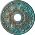 thumbnail image 1 of Ekena Millwork 16 1/2"OD x 3 5/8"ID x 1 1/8"P Apollo Ceiling Medallion (Fits Canopies up to 5 5/8"), Hand-Painted Copper Green Patina, 1 of 6
