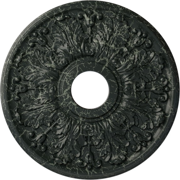 Ekena Millwork 16 1/2"OD x 3 5/8"ID x 1 1/8"P Apollo Ceiling Medallion (Fits Canopies up to 5 5/8"), Hand-Painted Painted Turtle Crackle