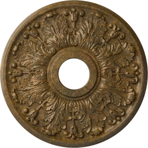 Ekena Millwork 16 1/2"OD x 3 5/8"ID x 1 1/8"P Apollo Ceiling Medallion (Fits Canopies up to 5 5/8"), Hand-Painted Rubbed Bronze