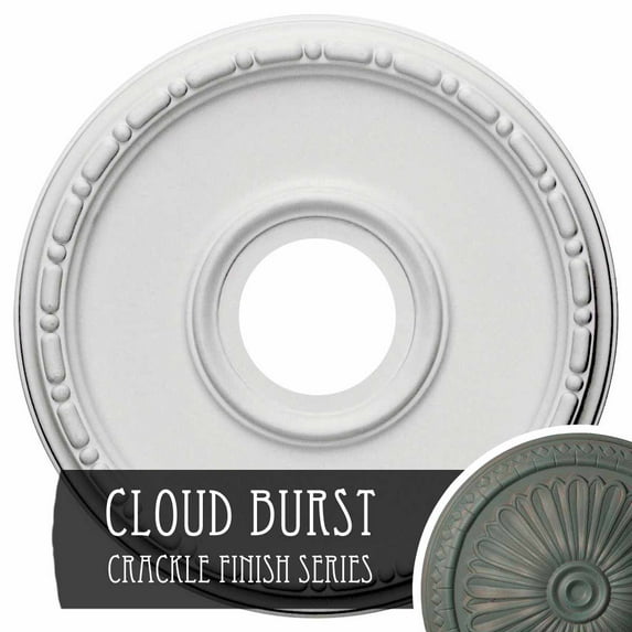 Ekena Millwork 16 1/2"OD x 3 7/8"ID x 1 1/2"P Medea Ceiling Medallion (Fits Canopies up to 5 3/8"), Hand-Painted Cloud Burst Crackle