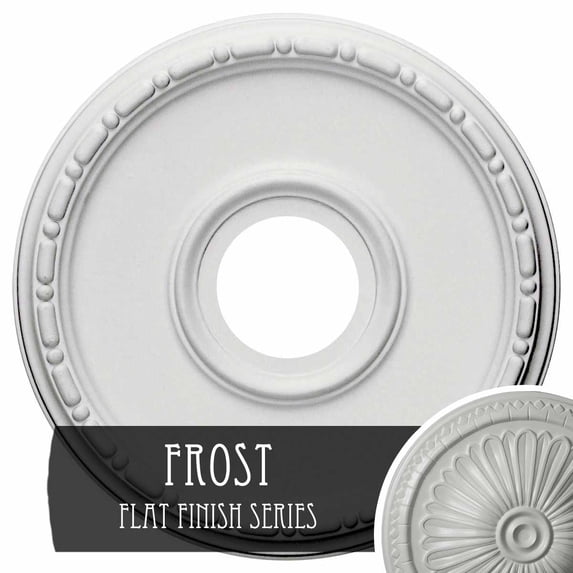 Ekena Millwork 16 1/2"OD x 3 7/8"ID x 1 1/2"P Medea Ceiling Medallion (Fits Canopies up to 5 3/8"), Hand-Painted Frost