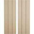 thumbnail image 1 of Ekena Millwork 16 1/2"W x 30"H Rustic Three Board Joined Board-n-Batten Rough Sawn Faux Wood Shutters w/No Batten (Per Pair), Primed Tan, 1 of 11