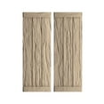 thumbnail image 1 of Ekena Millwork 16 1/2"W x 52"H Rustic Three Board Joined Board-n-Batten Riverwood Faux Wood Shutters w/End Batten (Per Pair), Primed Tan, 1 of 10