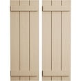 thumbnail image 1 of Ekena Millwork 16 1/2"W x 54"H Rustic Three Board Joined Board-n-Batten Rough Cedar Faux Wood Shutters (Per Pair), Primed Tan, 1 of 11
