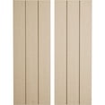 thumbnail image 1 of Ekena Millwork 16 1/2"W x 58"H Rustic Three Board Joined Board-n-Batten Rough Cedar Faux Wood Shutters w/No Batten (Per Pair), Primed Tan, 1 of 11