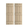 thumbnail image 1 of Ekena Millwork 16 1/2"W x 76"H Rustic Three Board Joined Board-n-Batten Knotty Pine Faux Wood Shutters (Per Pair), Primed Tan, 1 of 11
