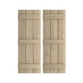 thumbnail image 1 of Ekena Millwork 16 1/2"W x 76"H Rustic Three Board Joined Board-n-Batten Rough Sawn Faux Wood Shutters (Per Pair), Primed Tan, 1 of 10