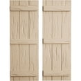 thumbnail image 1 of Ekena Millwork 16 1/2"W x 86"H Rustic Three Board Joined Board-n-Batten Pecky Cypress Faux Wood Shutters (Per Pair), Primed Tan, 1 of 11