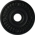 thumbnail image 1 of Ekena Millwork 16 1/4"OD x 3 5/8"ID x 1"P Wreath Ceiling Medallion (Fits Canopies up to 5 1/2"), Hand-Painted Steel Gray, 1 of 6