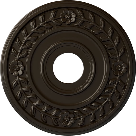 Ekena Millwork 16 1/4"OD x 3 5/8"ID x 1"P Wreath Ceiling Medallion (Fits Canopies up to 5 1/2"), Hand-Painted Stone Hearth