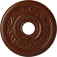 thumbnail image 1 of Ekena Millwork 16 1/8"OD x 3 1/2"ID x 7/8"P Genevieve Ceiling Medallion (Fits Canopies up to 3 1/2"), Hand-Painted Burnished Mahogany Crackle, 1 of 6