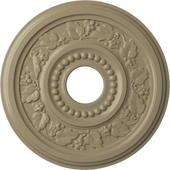Ekena Millwork 16 1/8"OD x 3 1/2"ID x 7/8"P Genevieve Ceiling Medallion (Fits Canopies up to 3 1/2"), Hand-Painted Gobi Desert