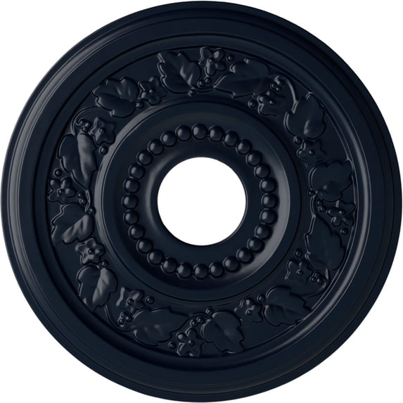 Ekena Millwork 16 1/8"OD x 3 1/2"ID x 7/8"P Genevieve Ceiling Medallion (Fits Canopies up to 3 1/2"), Hand-Painted Midnight Dream