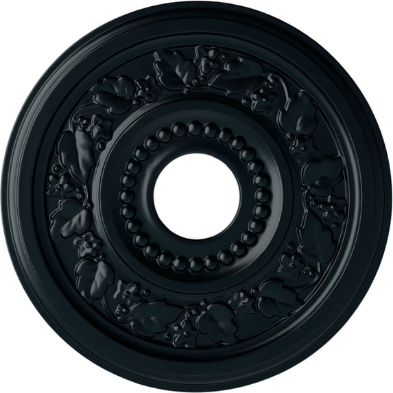 Ekena Millwork 16 1/8"OD x 3 1/2"ID x 7/8"P Genevieve Ceiling Medallion (Fits Canopies up to 3 1/2"), Hand-Painted Night Shade