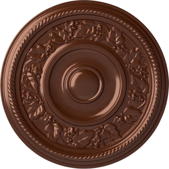 Ekena Millwork 16 1/8"OD x 3/4"P Tyrone Ceiling Medallion (Fits Canopies up to 6 3/4"), Hand-Painted Copper Penny