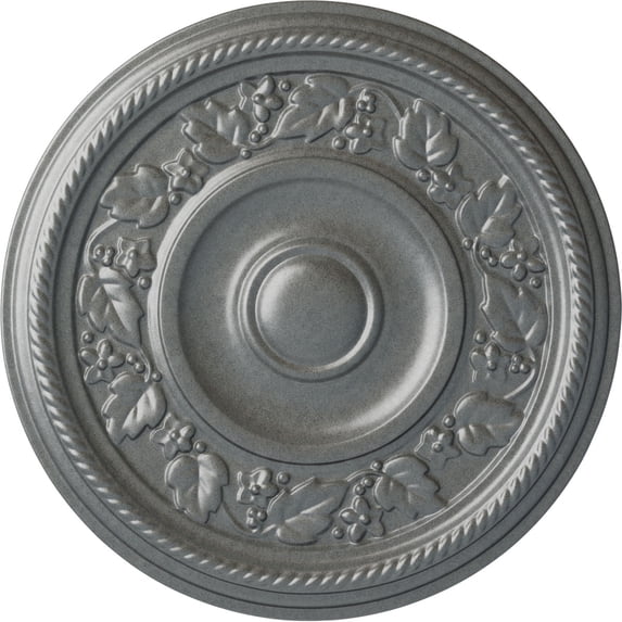 Ekena Millwork 16 1/8"OD x 3/4"P Tyrone Ceiling Medallion (Fits Canopies up to 6 3/4"), Hand-Painted Platinum