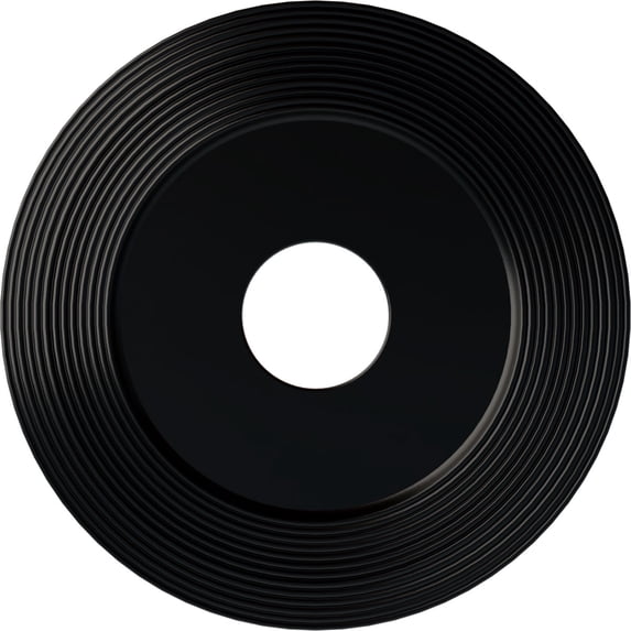 Ekena Millwork 16 1/8"OD x 3 5/8"ID x 1"P Adonis Ceiling Medallion (Fits Canopies up to 10 1/4"), Hand-Painted Jet Black