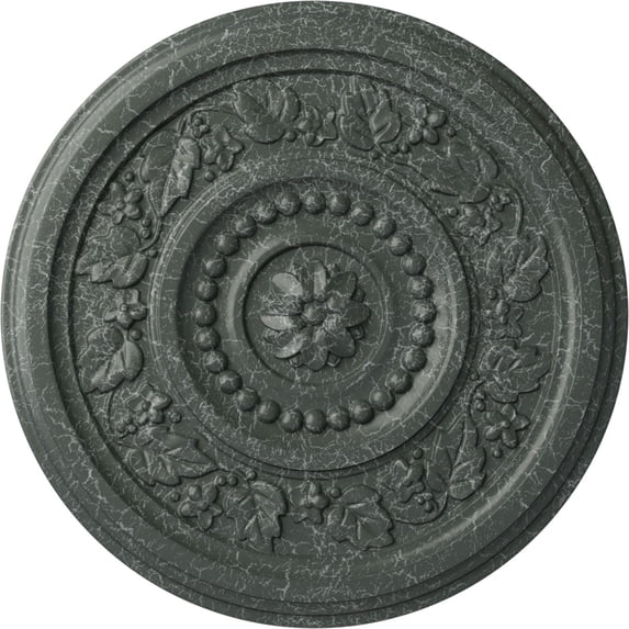 Ekena Millwork 16 1/8"OD x 5/8"P Marseille Ceiling Medallion (Fits Canopies up to 4 1/4"), Hand-Painted Athenian Green Crackle
