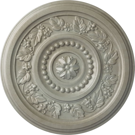 Ekena Millwork 16 1/8"OD x 5/8"P Marseille Ceiling Medallion (Fits Canopies up to 4 1/4"), Hand-Painted Flash Gold