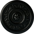 thumbnail image 1 of Ekena Millwork 16 1/8"OD x 5/8"P Marseille Ceiling Medallion (Fits Canopies up to 4 1/4"), Hand-Painted Jet Black, 1 of 6