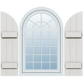 thumbnail image 1 of Ekena Millwork 16 1/8"W x 36"H, Rough Cedar (19 1/2" Low Side) Timberthane Faux Rustic Three Board Joined Board-n-Batten Faux Wood Shutters w/Quarter Round Arch Top, Rough Cedar (Per Pair), 1 of 9