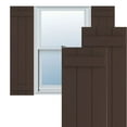 thumbnail image 1 of Ekena Millwork 16 1/8"W x 37"H True Fit PVC Three Board Joined Board-n-Batten Shutters, Raisin Brown (Per Pair - Hardware Not Included), 1 of 9