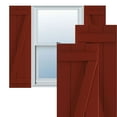 thumbnail image 1 of Ekena Millwork 16 1/8"W x 48"H True Fit PVC Three Board Joined Board-n-Batten Shutters w/Z-Bar, Pepper Red (Per Pair - Hardware Not Included), 1 of 8