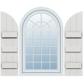 thumbnail image 1 of Ekena Millwork 16 1/8"W x 77"H, Rough Cedar (60 1/2" Low Side) Timberthane Faux Rustic Three Board Joined Board-n-Batten Faux Wood Shutters w/Quarter Round Arch Top, Rough Cedar (Per Pair), 1 of 9