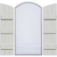 thumbnail image 1 of Ekena Millwork 16 1/8"W x 94"H, Rough Cedar (88 1/2" Low Side) Timberthane Faux Rustic Three Board Joined Board-n-Batten Faux Wood Shutters w/Elliptical Arch Top, Rough Cedar (Per Pair), 1 of 9