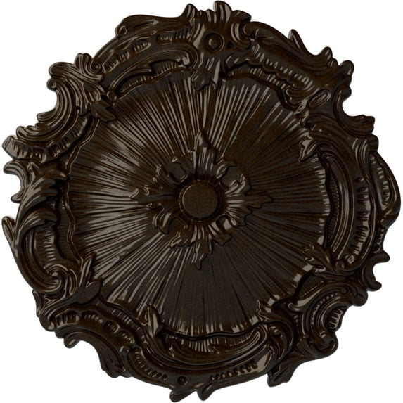 Ekena Millwork 16 3/4"OD x 1 3/8"P Plymouth Ceiling Medallion (Fits Canopies up to 1 5/8"), Hand-Painted Bronze
