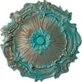 thumbnail image 1 of Ekena Millwork 16 3/4"OD x 1 3/8"P Plymouth Ceiling Medallion (Fits Canopies up to 1 5/8"), Hand-Painted Copper Green Patina, 1 of 6